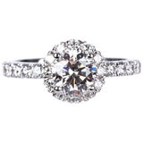 8KT White Gold 1.81ctw Diamond Ring with 1.00ctw Centre