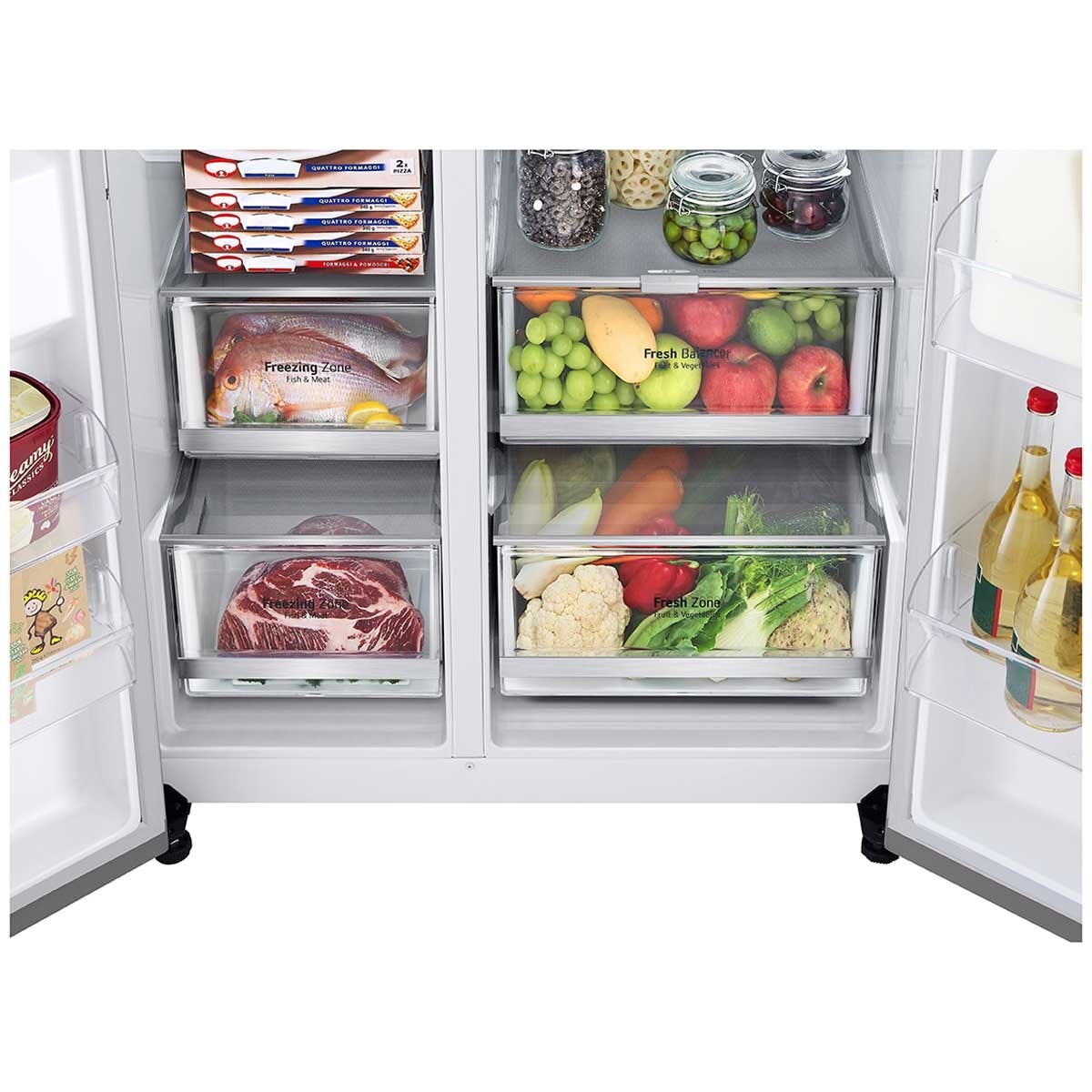 LG 655L Side By Side Fridge GS-B600PL Stainless Steel