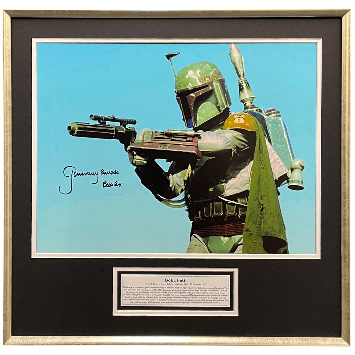 Boba Fett Signed Star Wars 12 x 16 Photo The Most Feared ...