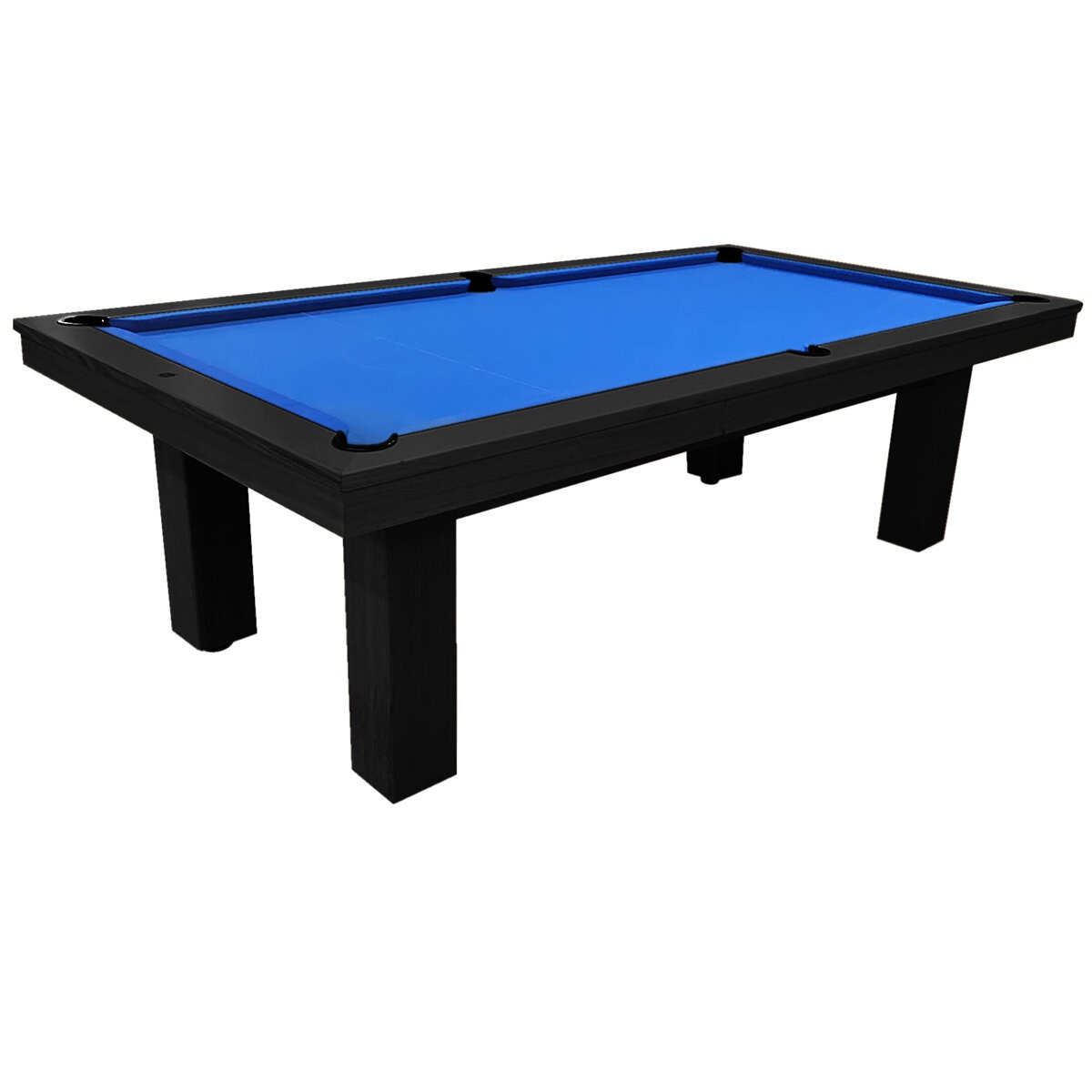 All Table Sports Regent Rise 8ft Pool Table Black Wood Royal Blue Felt