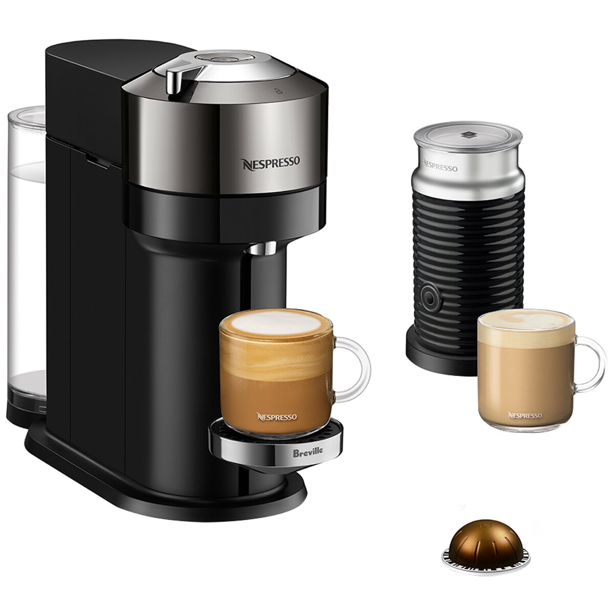 Nespresso Vertuo Next Deluxe Coffee Machine Dark Chrome