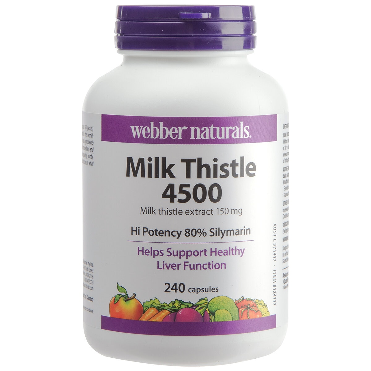 Webber Naturals Milk Thistle Softgel 240 Count