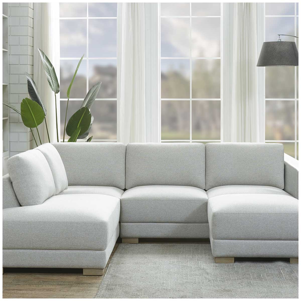 Synergy Home Furnishings Fabric Sectional With Ottoman Synergy Home Furnishings Fabric Sectional With Ottoman