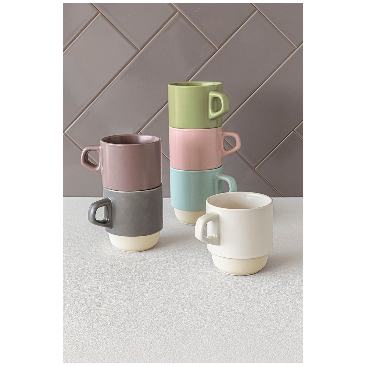 overandback Coffee Hub Stackable Mug Set 6pk Costco