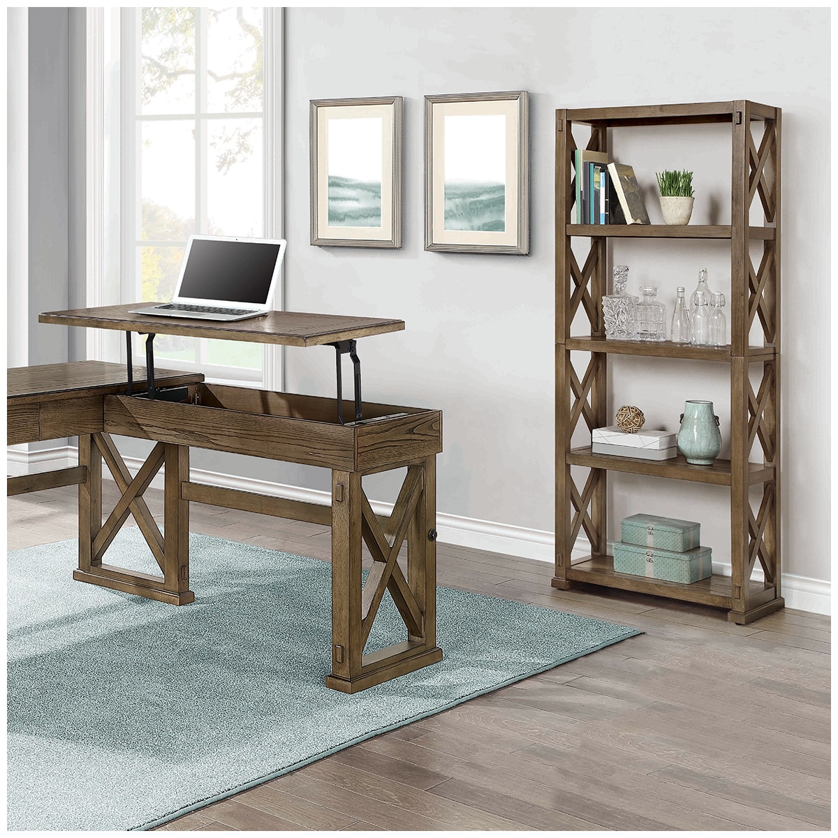 Bayside Furnishings Bookcase with 5 Fixed Shelves Costco Australia