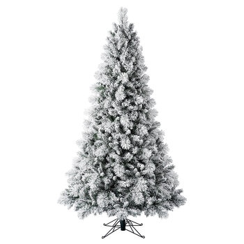 Pre-Lit Glitter Flocked Tree Micro Dot LED Artificial Christmas Tree 2.28M