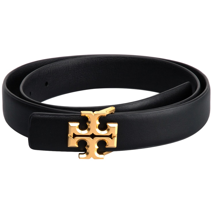 Tory Burch Kira Belt 2.54cm Black & Gold | Costco Australia