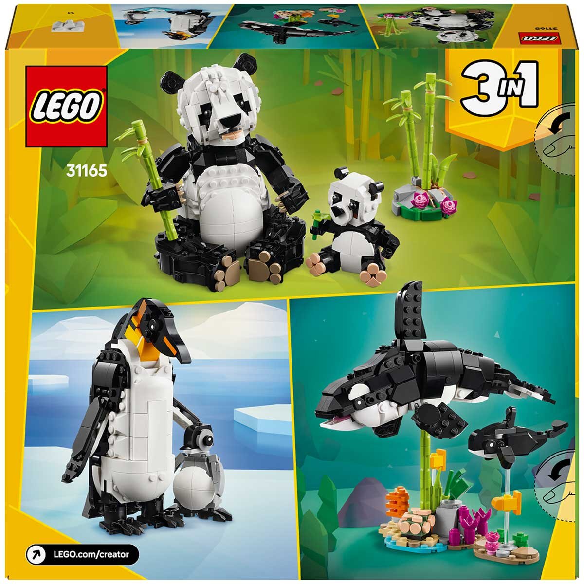 LEGO Creator 3in1 Wild Animals Panda Family Toy Playset 31165