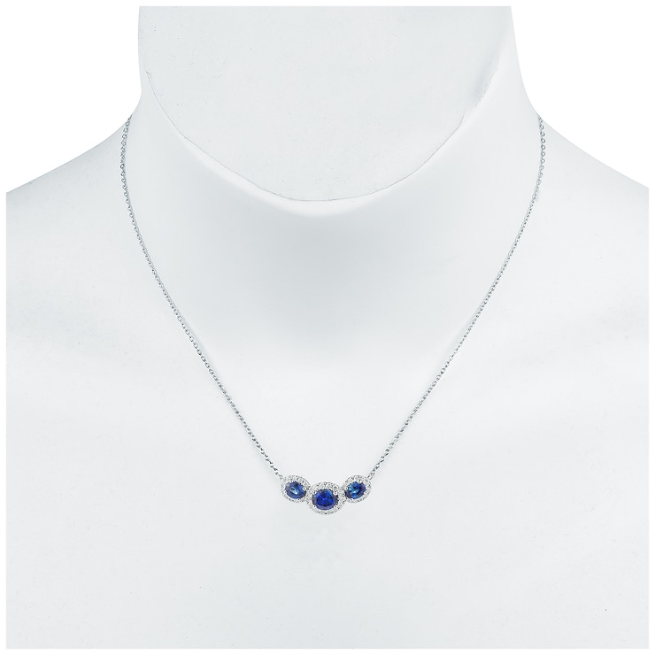 18KT White Gold Sapphire and Diamond Necklace | Costco Australia