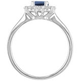 18KT White Gold 0.37ctw Diamond Sapphire Centre Ring