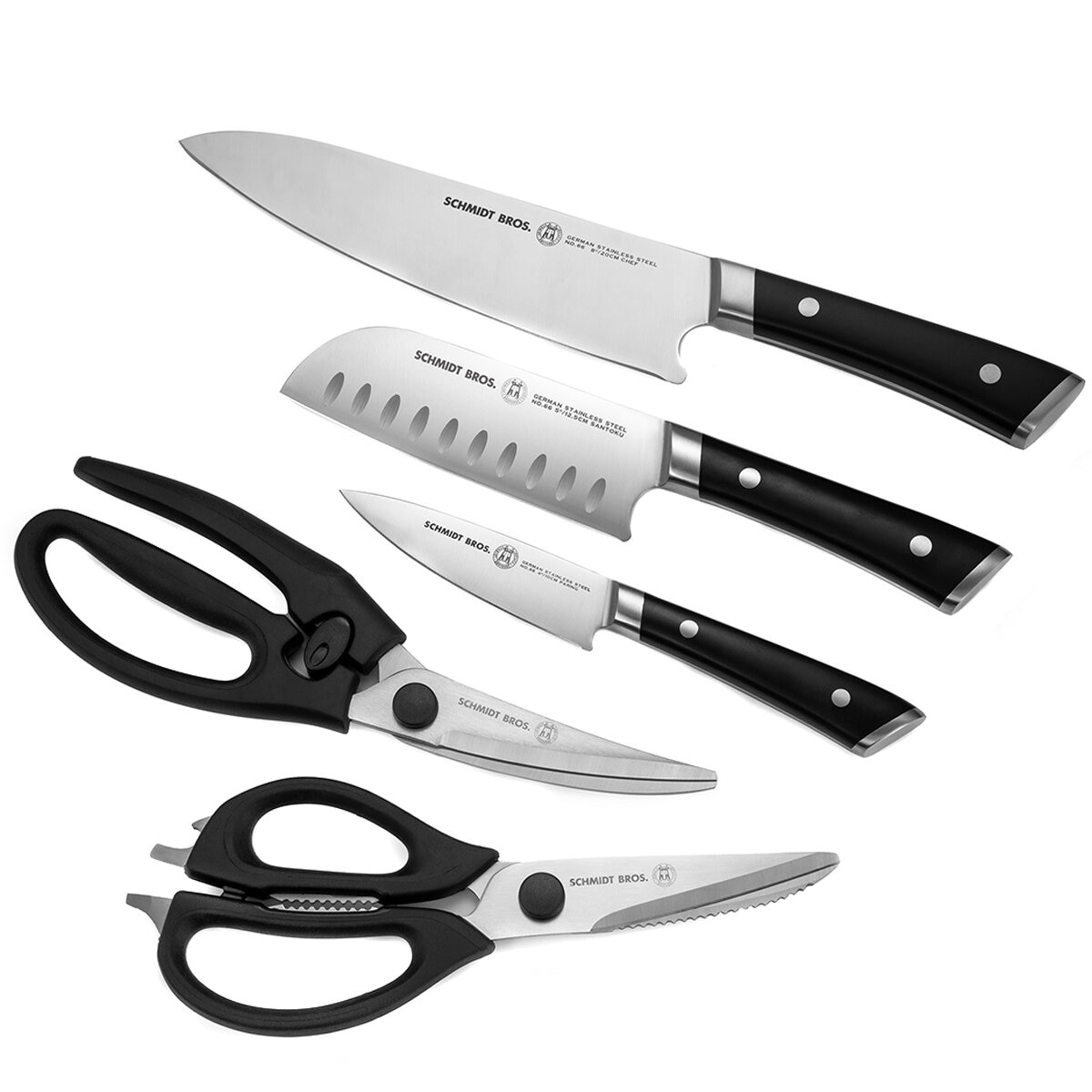 Schmidt Brothers Knives and Shears 5 Piece Set Black