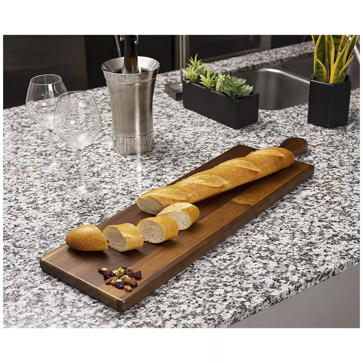 BirdRock Home Acacia Wooden Serving Tray 78.7cm