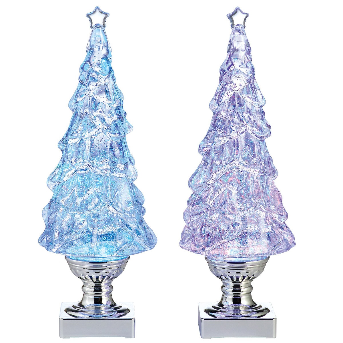 Lighted Glitter Tree Lamps 2pc