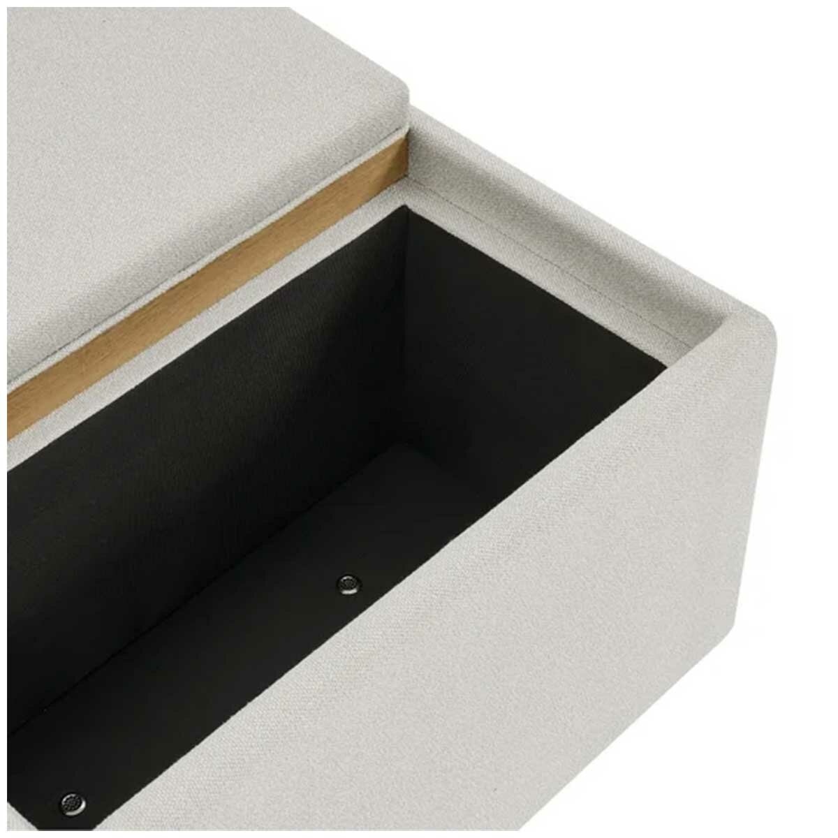 Henredon Sona Fabric Storage Ottoman with Reversible Wood Tray Tops Henredon Sona Fabric Storage Ottoman with Reversible Wood Tray Tops