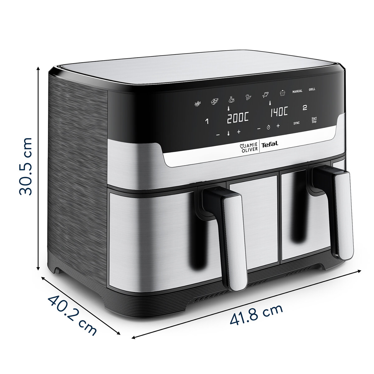 Jamie Oliver By Tefal Dual Drawer Air Fryer EY905J Jamie Oliver By Tefal Dual Drawer Air Fryer EY905J