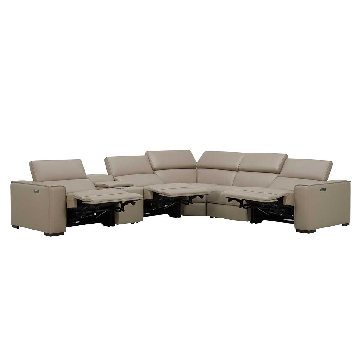 Gilman Creek Leather Power Reclining Sectional With Power Headrests