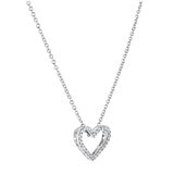 18KT White Gold 0.25ctw Round Diamond Heart Pendant