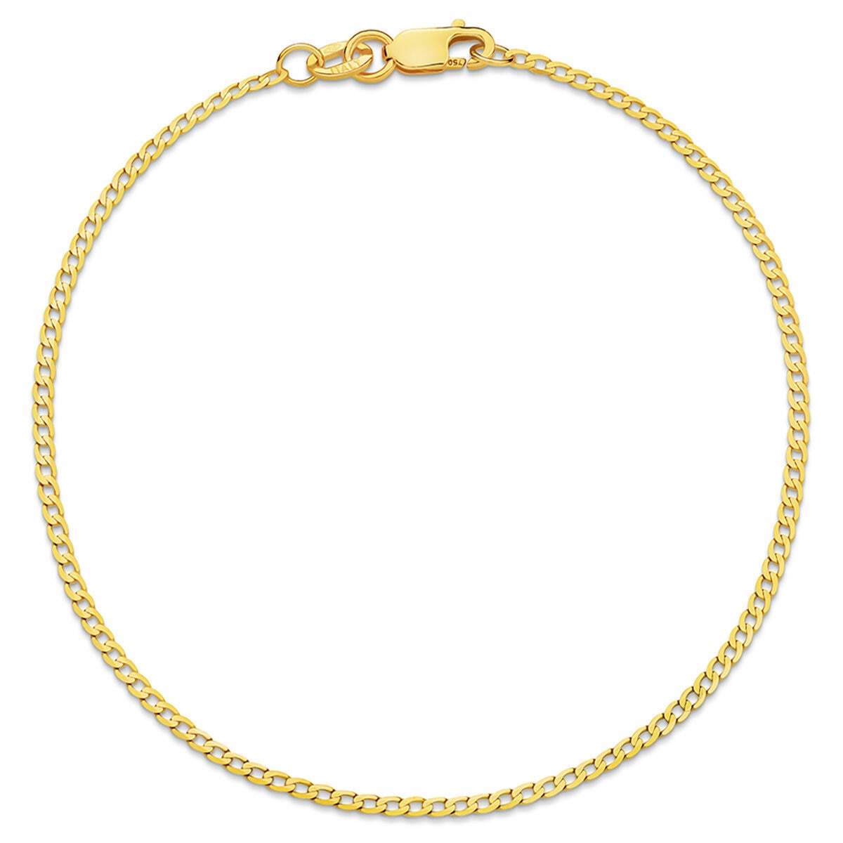 18KT Yellow Gold Flat Curb Bracelet 1g 18KT Yellow Gold Flat Curb Bracelet 1g