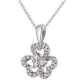 18KT White Gold 0.25ctw Round Brilliant Cut Diamond Clover Pendant/