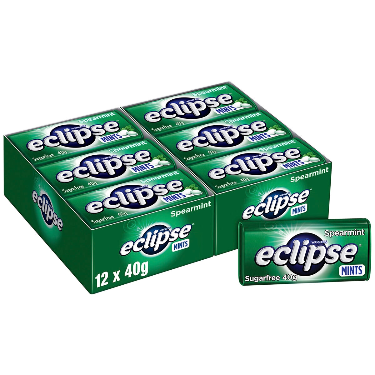 Wrigley's Eclipse Sugarfree Spearmint Mints 12 x 40g