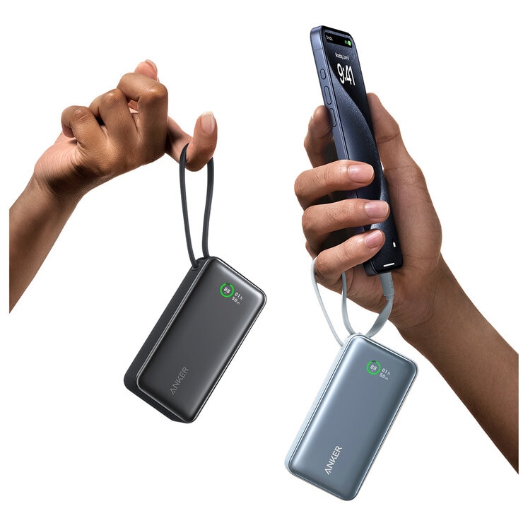 Anker Nano 10K 30W Power Bank With Built In USB-C Cable Black A1259H11 Anker Nano 10K 30W Power Bank With Built In USB-C Cable Black A1259H11