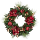 1785068 Pre-lit LED Magnolia Wreath