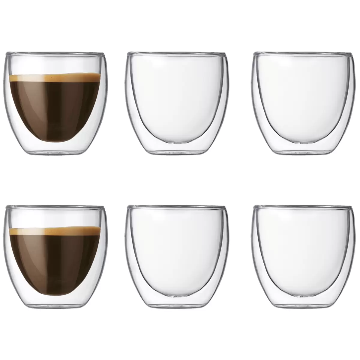 Bodum Pavina Double Wall Glasses 6 x 80ml