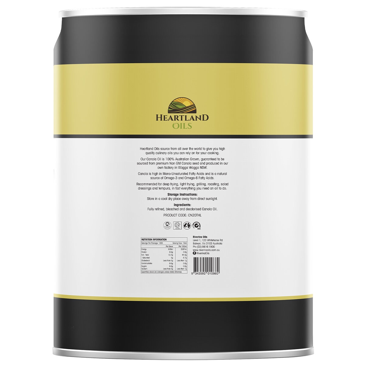 Heartland Canola Oil 20L