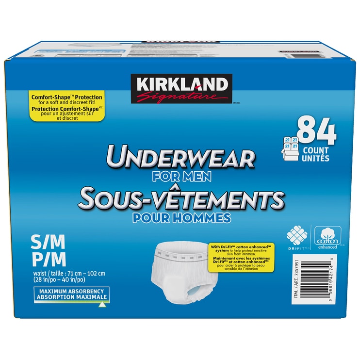 Kirkland Signature Mens Incontinence Underwear Small To Medium 4 X