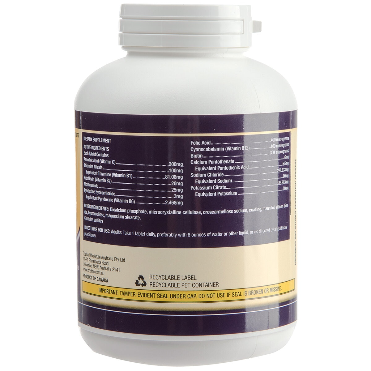 Kirkland Signature Glucosamine Super B Complex with Electrolytes 250 Tablets