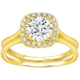 18KT Yellow Gold 1.22ctw Round Diamond Bridal Ring With 1.00ctw Centre