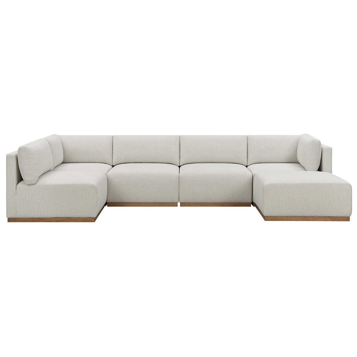 Henredon 6 Piece Fabric Modular Sectional with Ottoman