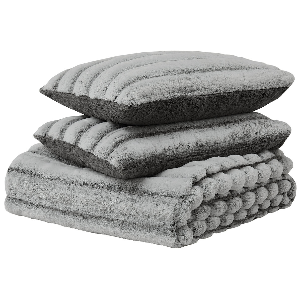 FRYE Channel Comforter 3 Piece Set King Grey