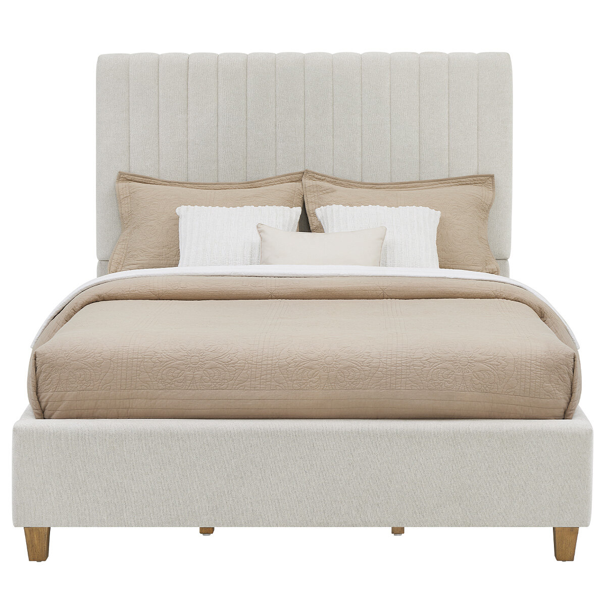 Thomasville Fabric Upholstered Queen Bed Beige