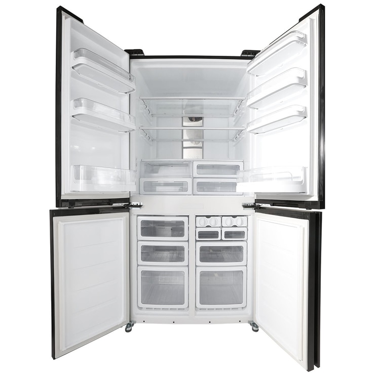 Sharp 676L French 4 Door Refrigerator Glass Black SJFJ676VBK | Costco ...