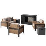 Agio Highcliff Woven Deep Seating Fire Set 6 Piece