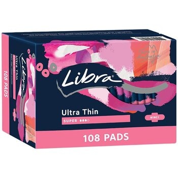 Libra Ultra Thin Super Pads With Wings 108 Pack