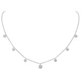 18KT White Gold 0.65ctw Diamond Cluster Necklace