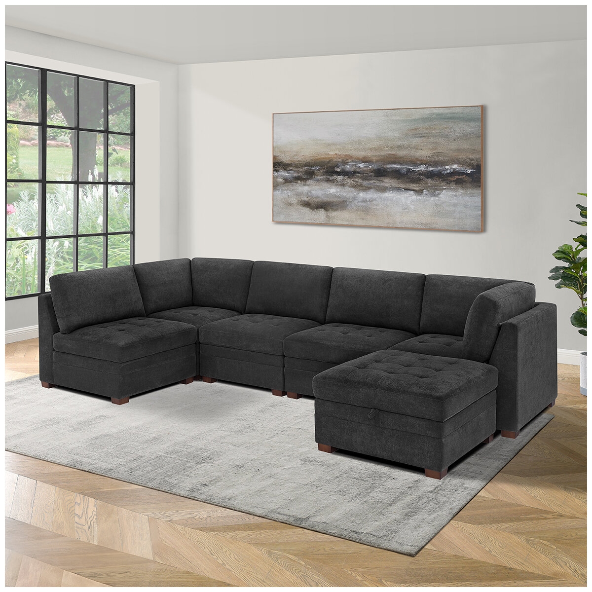 Thomasville 6 PC Modular Fabric Sectional