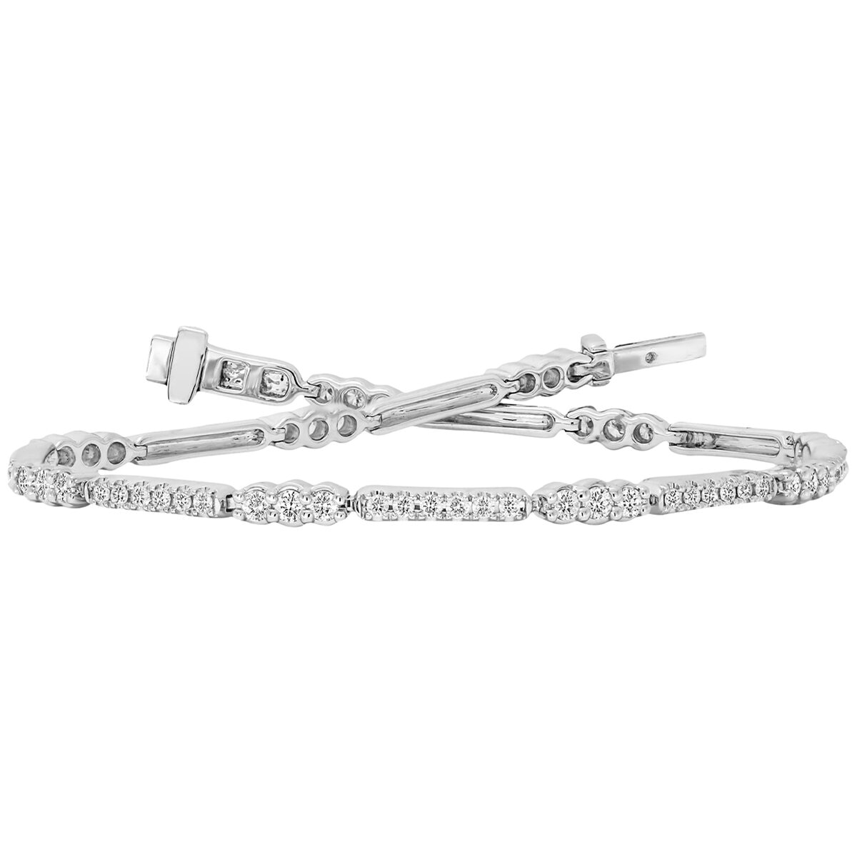 18KT White Gold 1.20ctw Round Diamond Bracelet