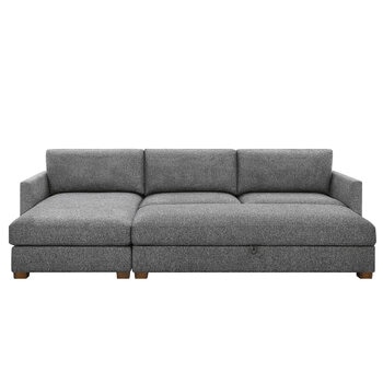 Thomasville Fabric Sofa Chaise With Storage Ottoman 3 Piece