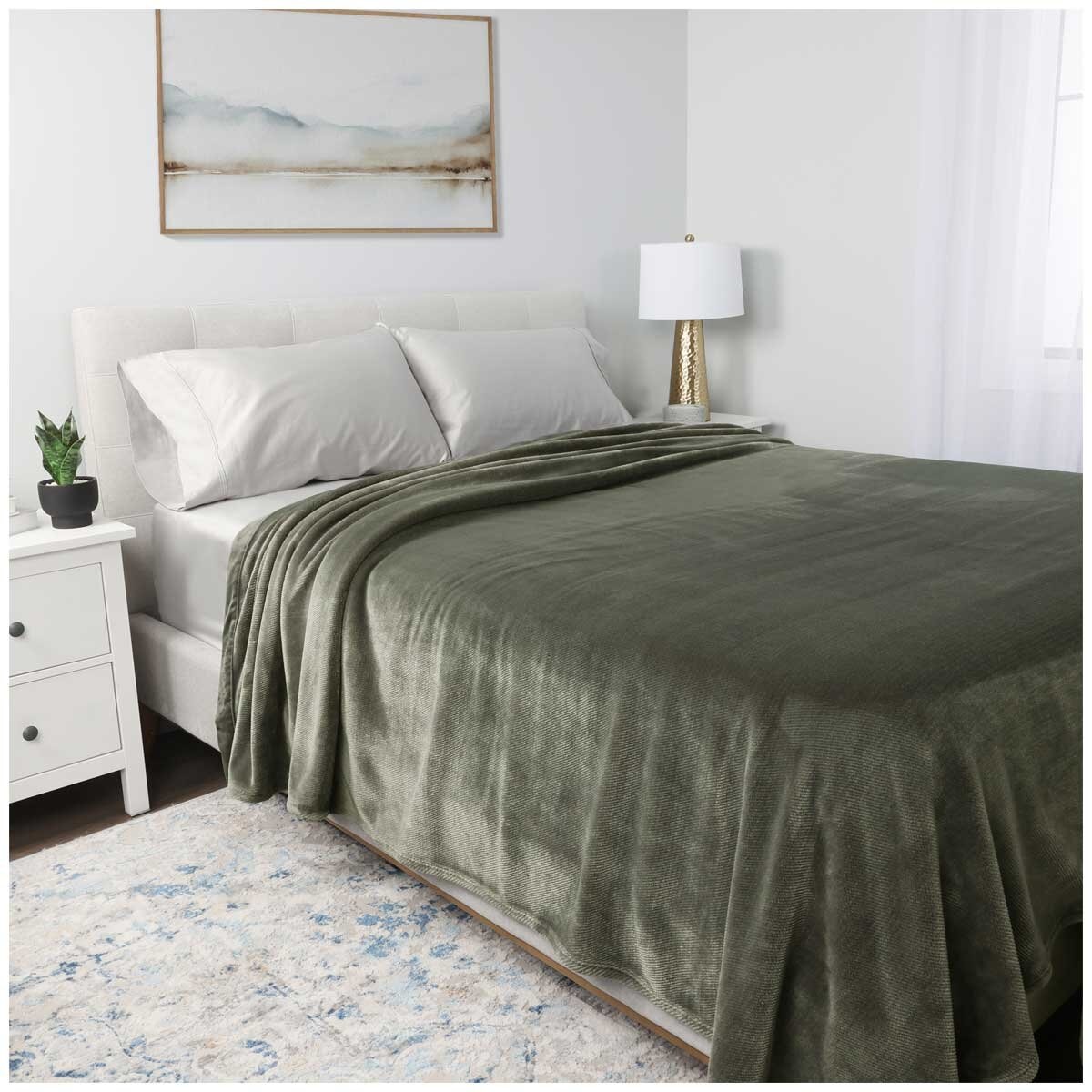 Kirkland Signature Plush Blanket Queen Green