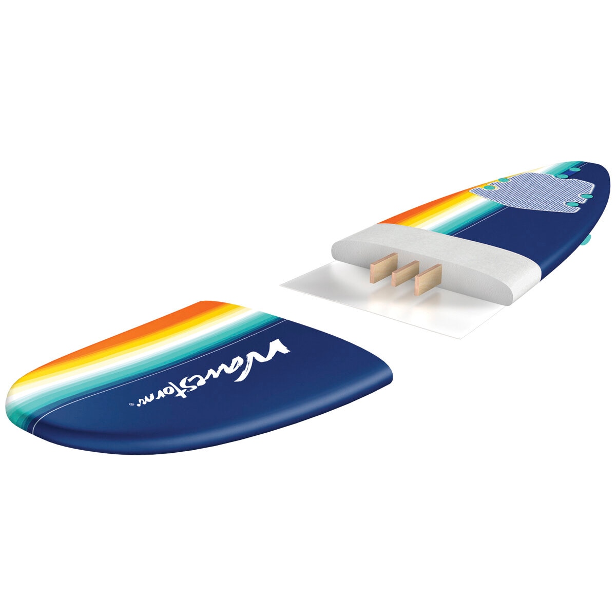 Wavestorm Classic Surfboard 2.4m Blue White Orange