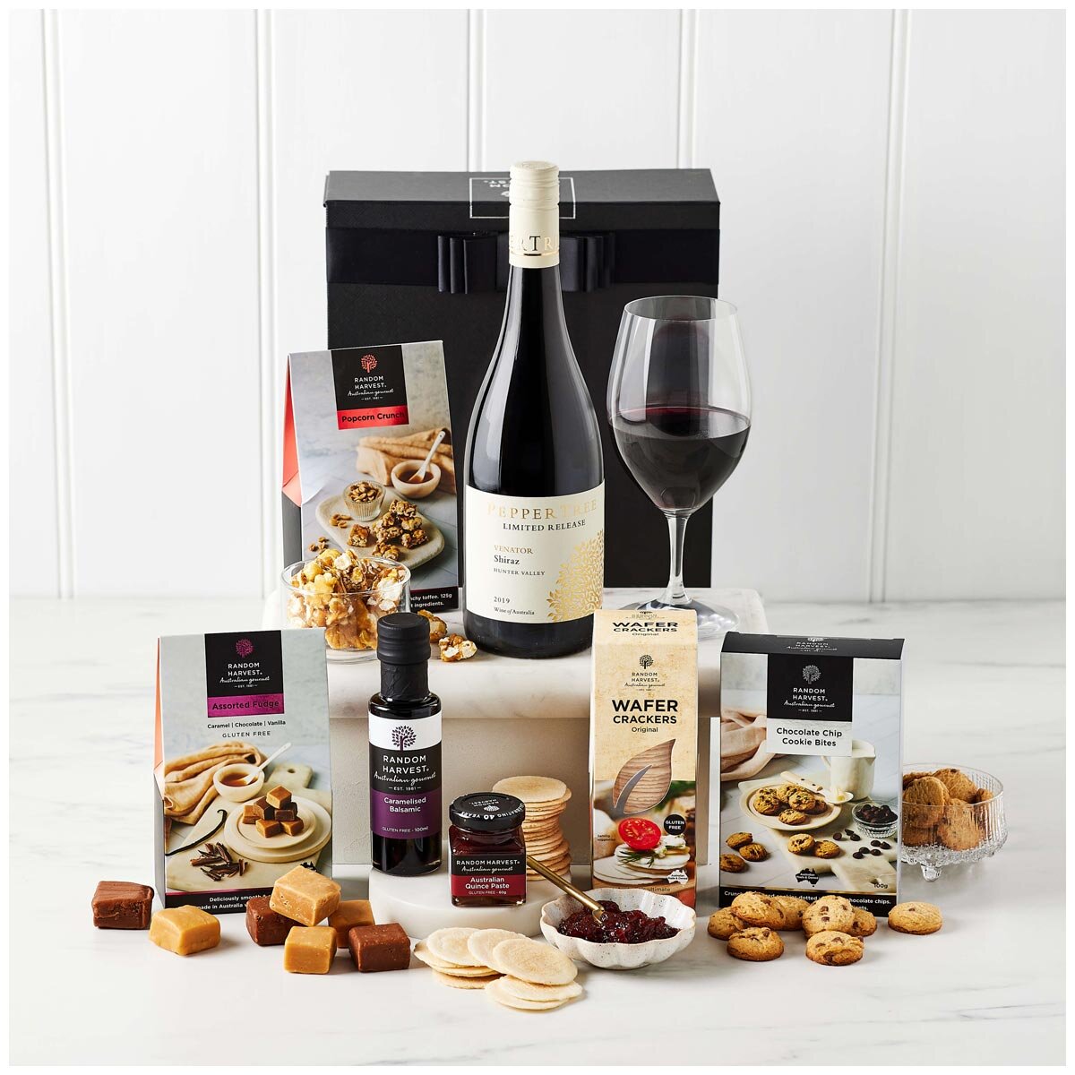 Random Harvest Red Wine with Nibbles Gift Hamper