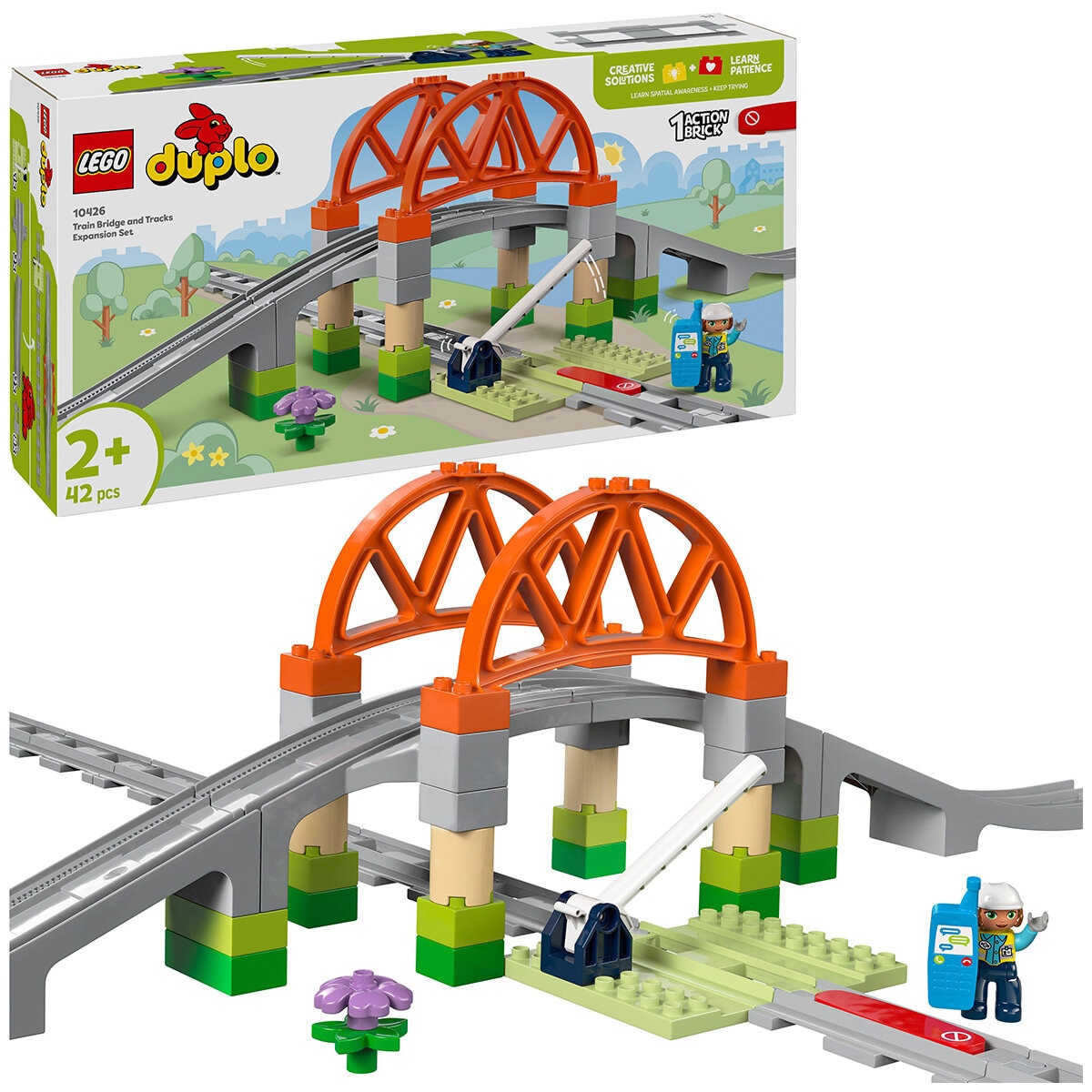 LEGO DUPLO Town Train Bridge and Tracks Expansion Set 10426