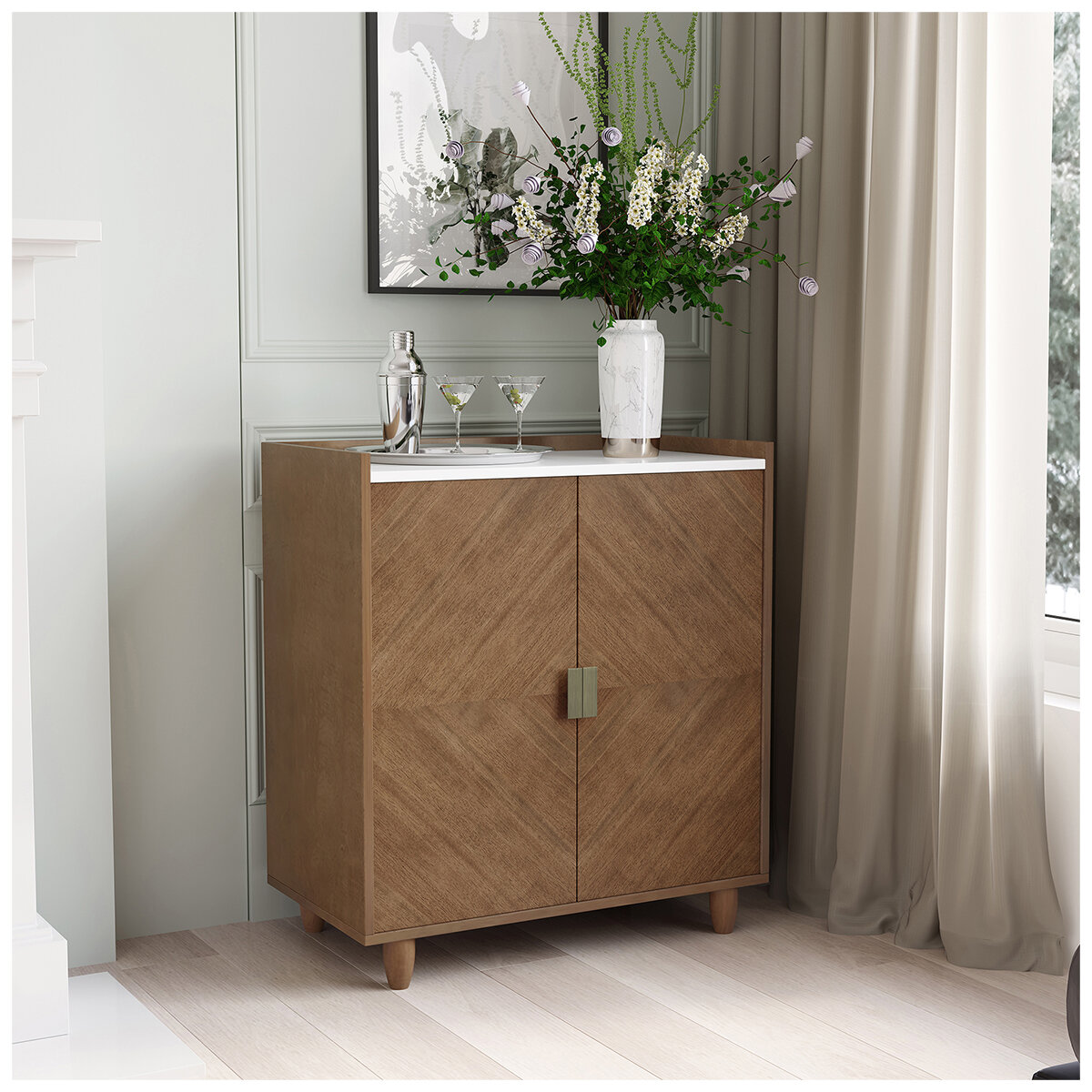 Loxley Rowe Andrea Bar Cabinet with Storage