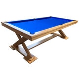 All Table Sports Southern Cross 8ft Pool Table Natural Wood Royal Blue Felt