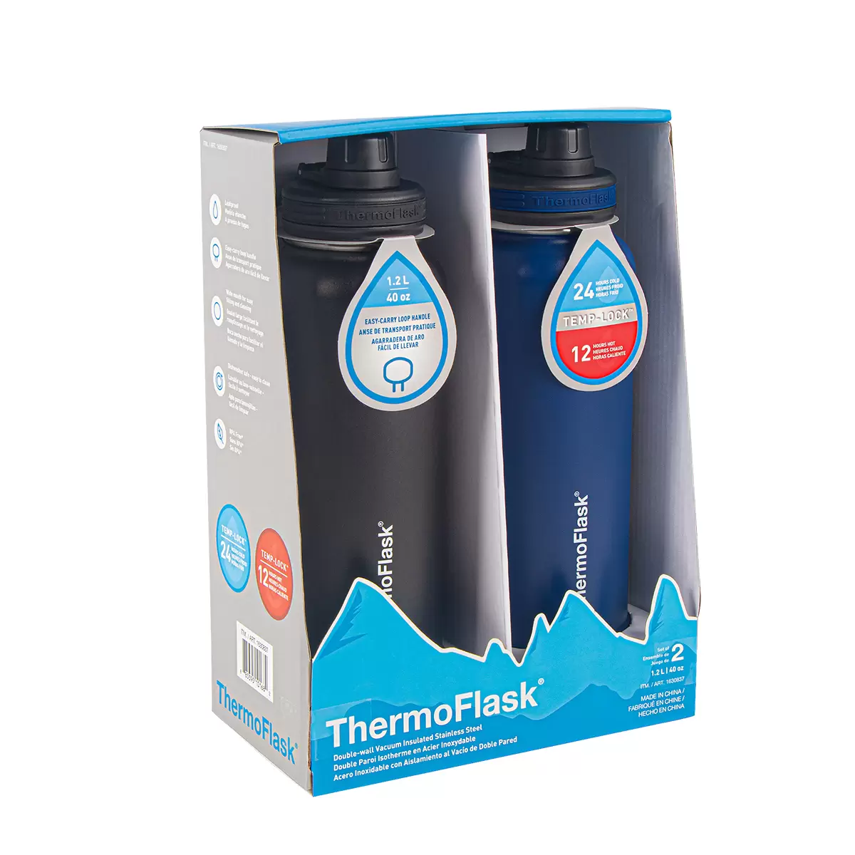 ThermoFlask Insulated Stainless Steel Bottle 2 x 1.2L 