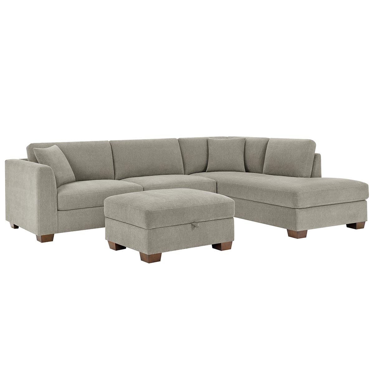 Thomasville Fabric Sectional With Storage Ottoman