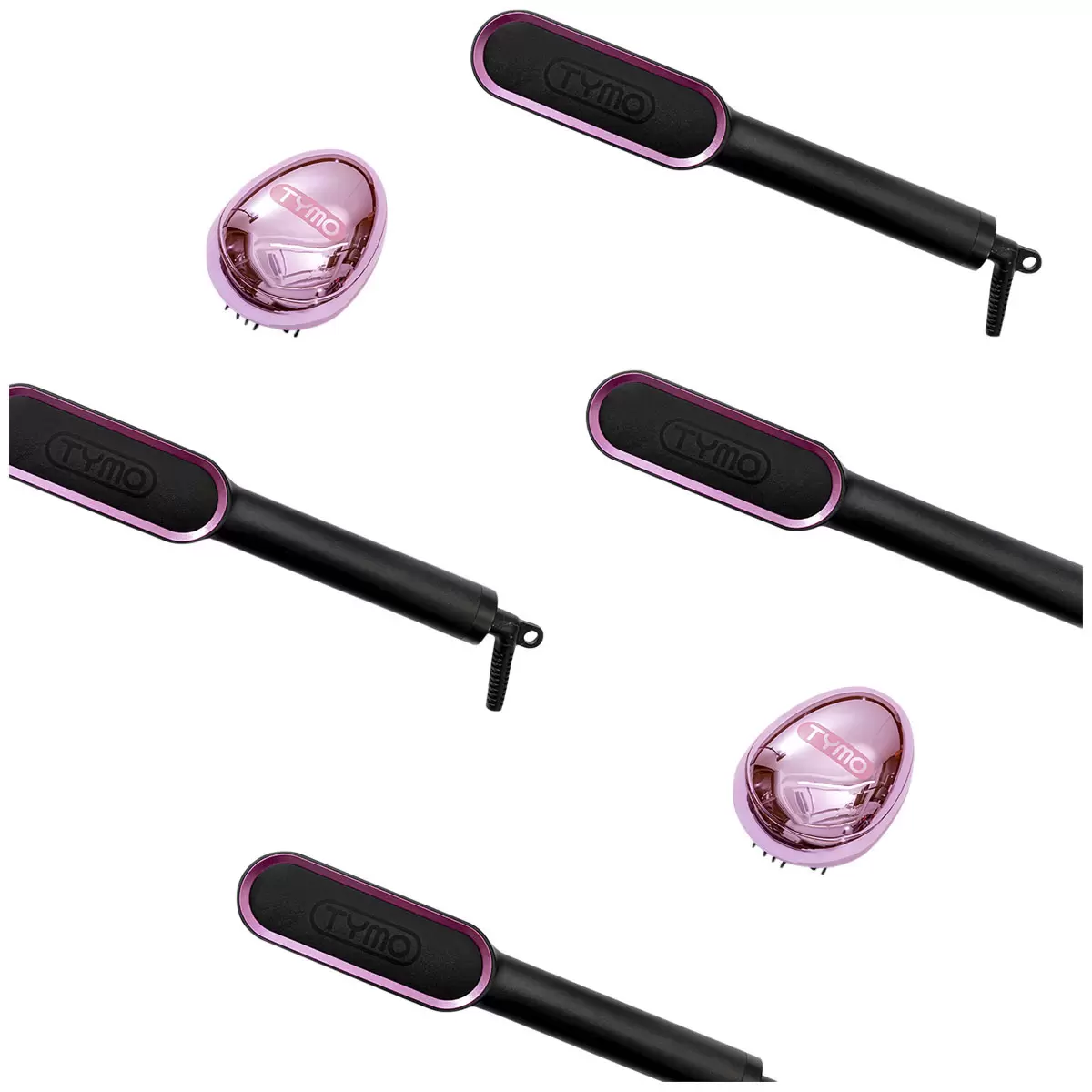 TYMO Ring Hair Straightening Comb Black and Purple HC100